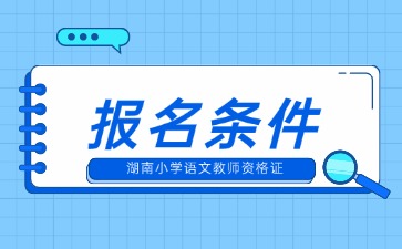 湖南省小学语文教师资格证的报名条件