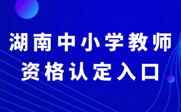 湖南中小学教师资格认定入口