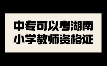 中专可以考湖南小学教师资格证